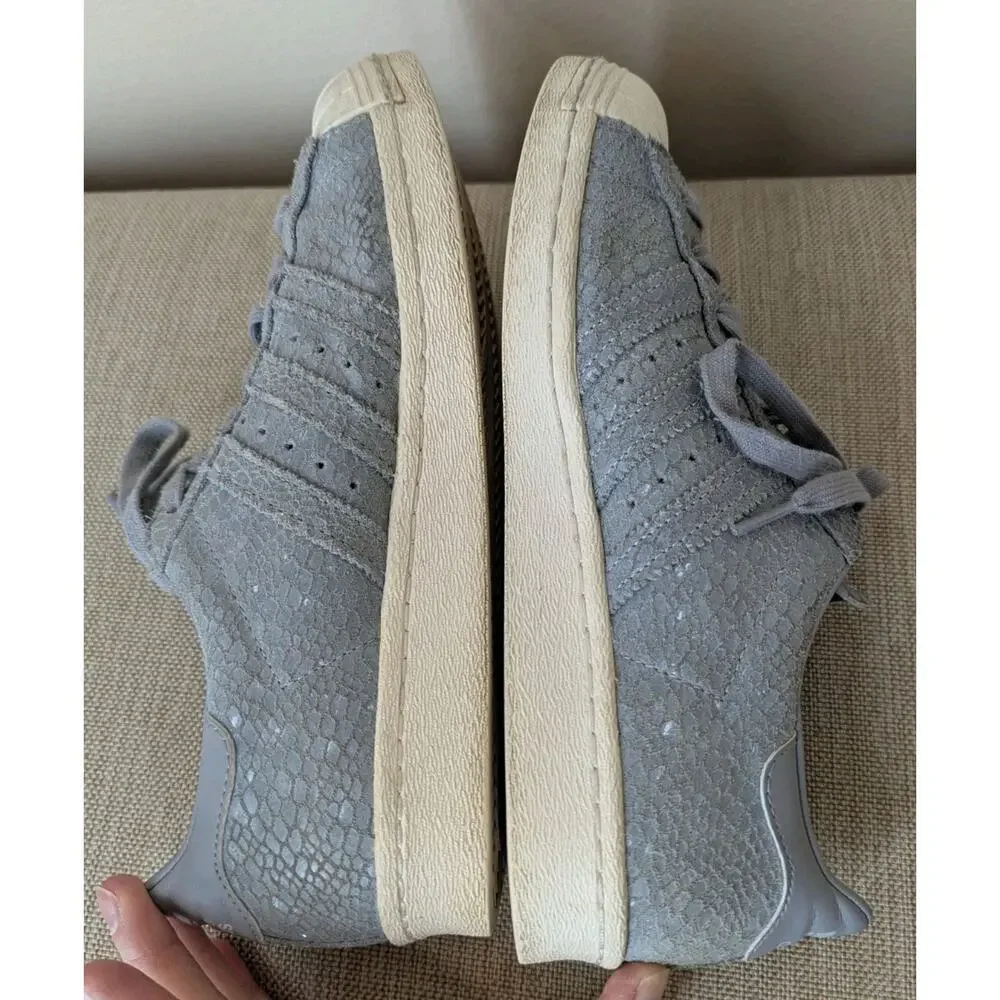 Adidas Originals Women's Snakeskin Suede Superstar Sneakers Shoes Gray Size 9 - Picture 4 of 7